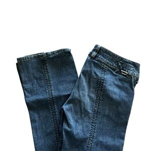 Vintage Diesel Y2K Women Low Rise Dark Wash Flare Blue Denim Jeans Size 31